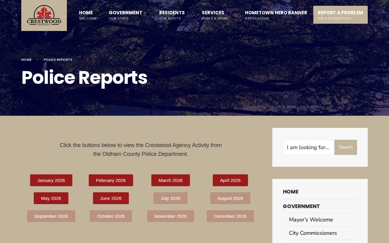 Crestwood official OCPD police activity report links